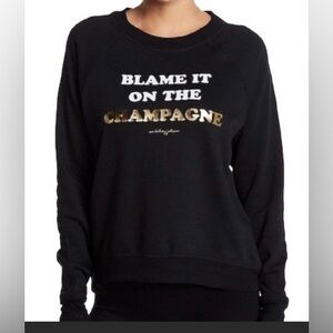 Betsey Johnson Black Sweatshirt with Gold and White Text